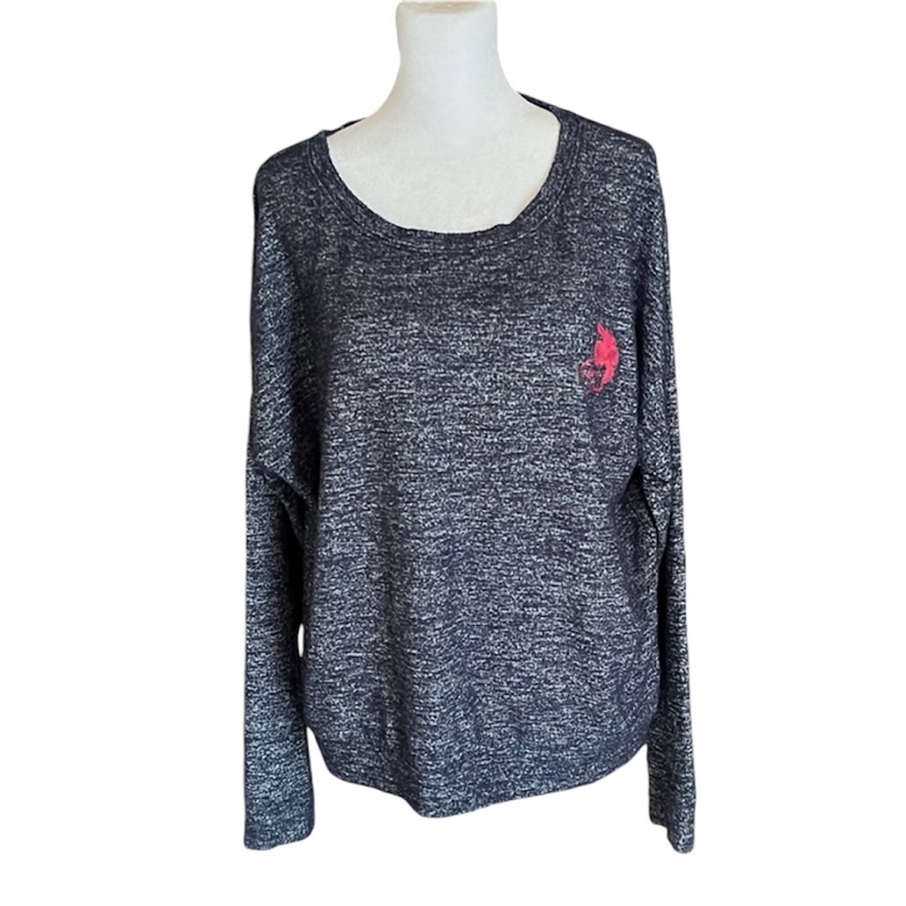 Quiet Storm Gray Embroidered Knit Top Size M